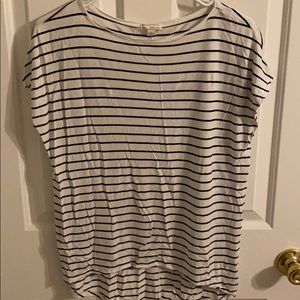 GAP Women's Black and White Striped Short Sleeve Tee